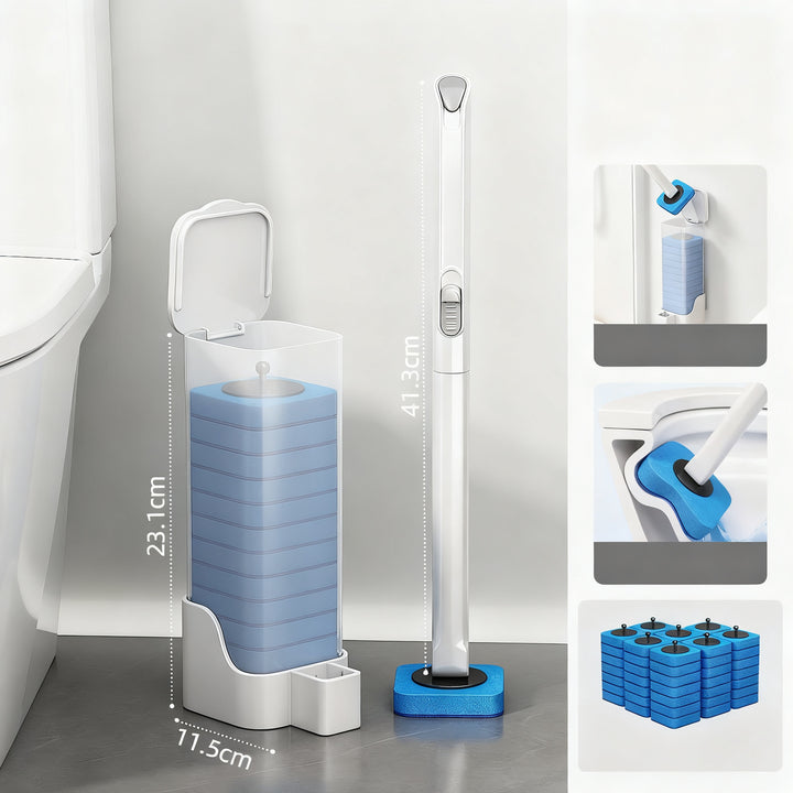 Toilettenbürste mit austauschbaren Schwammköpfen