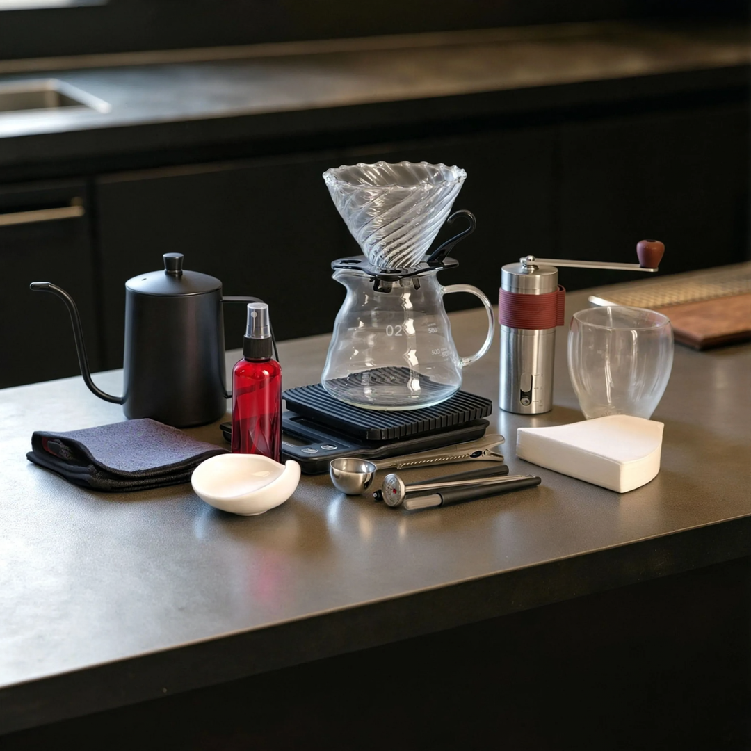 Handaufguss-Kaffee-Geschenkset, 14–15-teilig
