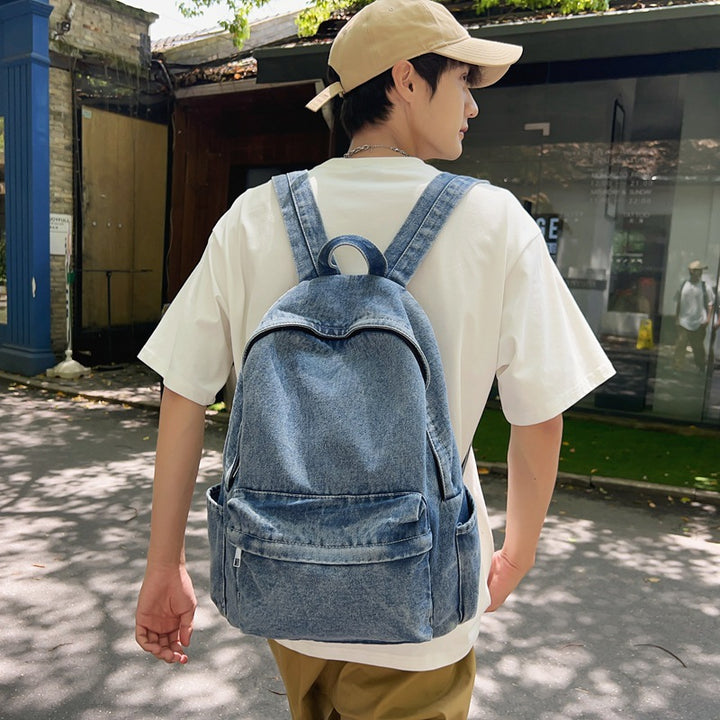 Jeansstoff-Rucksack, leicht und vielseitig