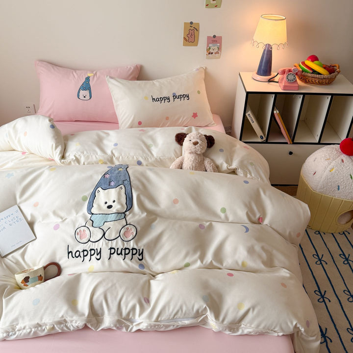 Sommerdecke aus Baumwolle mit Katzenmotiv