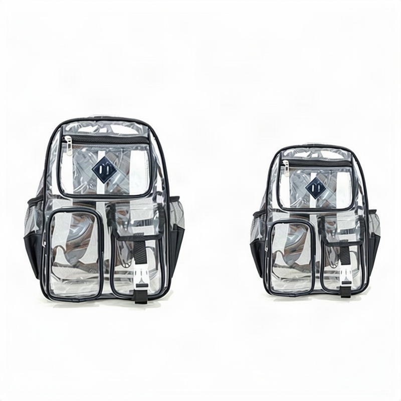 Rucksack aus Nylon, transparent, bis 15 Zoll, strapazierfähig