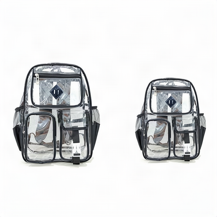 Rucksack aus Nylon, transparent, bis 15 Zoll, strapazierfähig