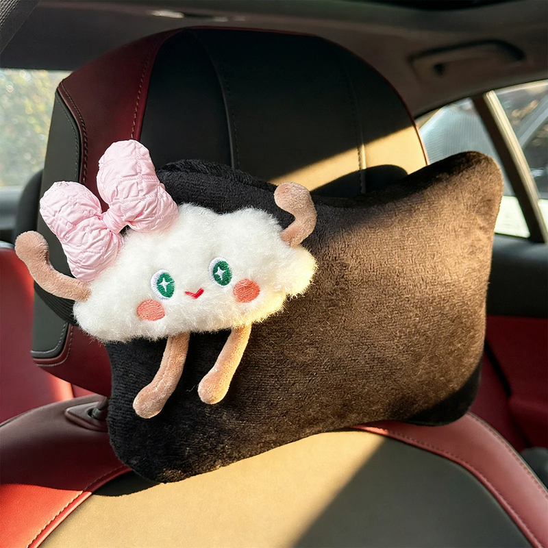 Flauschiges Auto-Nackenkissen mit Wolkenmuster