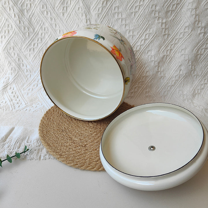 Emaille-Vorratsbehälter, oval, 2,4 L, Nordeuropa-Stil
