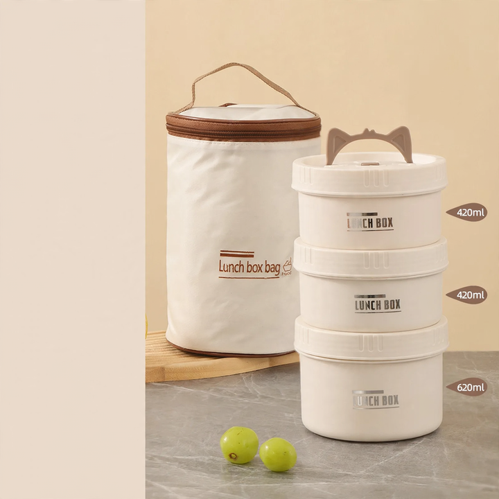 Edelstahl-Lunchbox, rund, 470–600 ml, mit Deckel