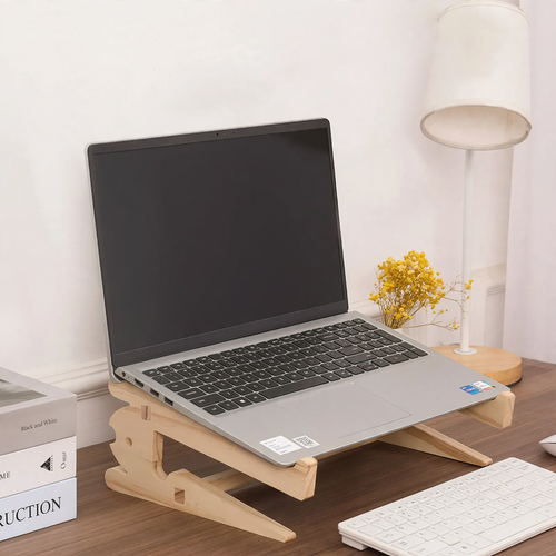 Holz-Laptop-Ständer mit Schreibtisch-Organizer