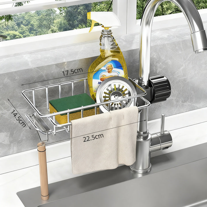 Edelstahl-Ablagekorb für Spüle und Wasserhahn