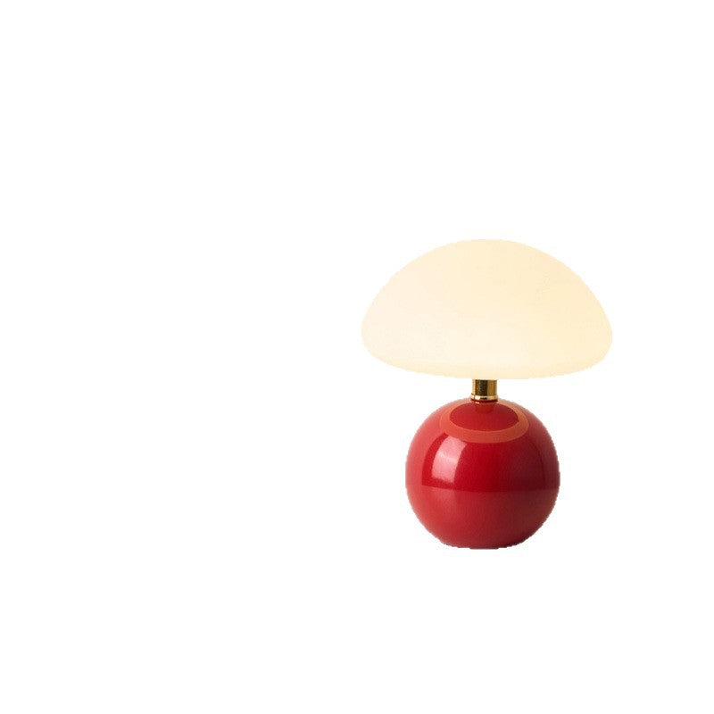 Pilztischlampe mit Keramikfuß, USB-betrieben