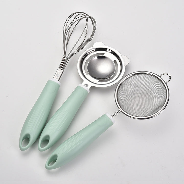 Küchensieb und Küchenhelfer-Set aus Edelstahl
