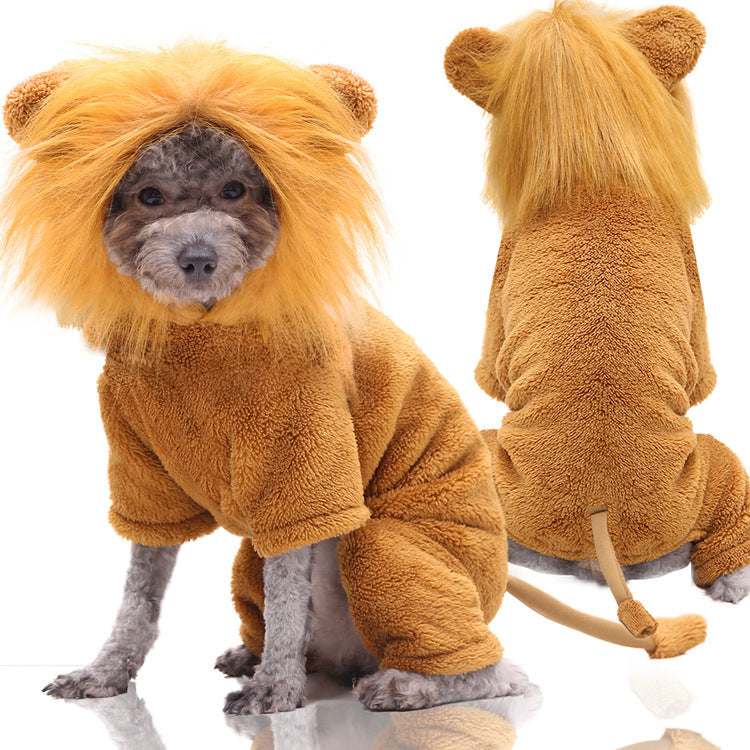 Vierbeiniges Kostüm für Hunde und Katzen aus Korallenfleece