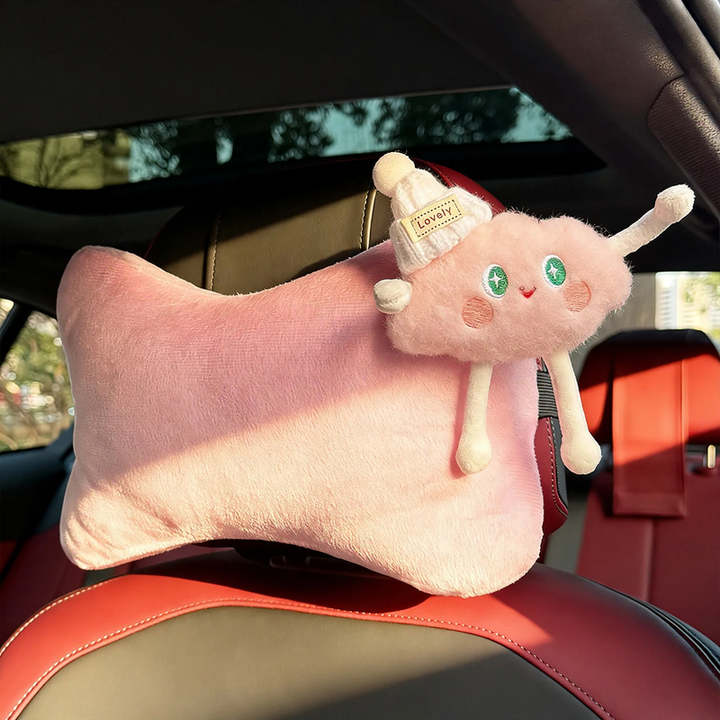 Flauschiges Auto-Nackenkissen mit Wolkenmuster