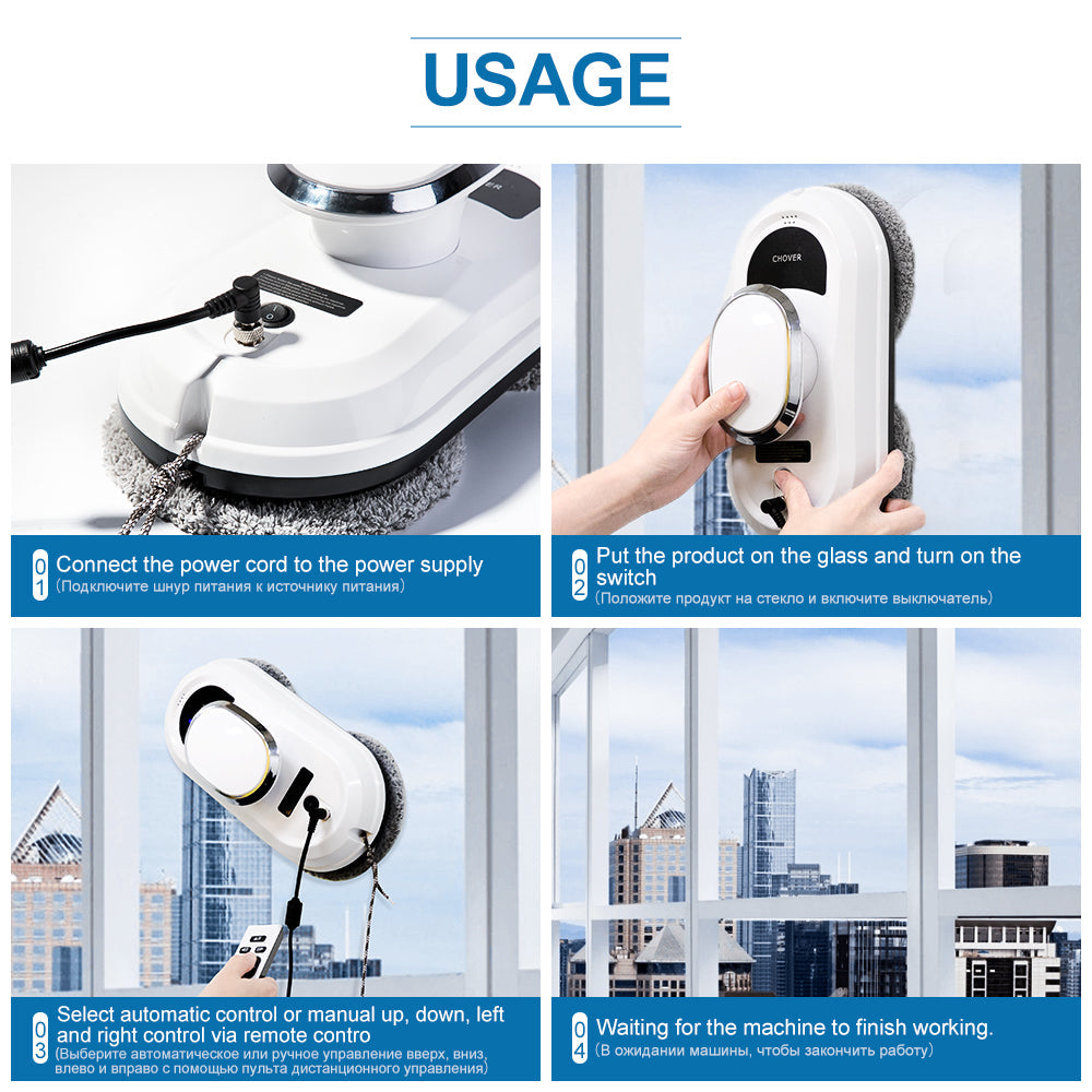 Karnz | SMART ROBOT FENSTERREINIGER MIT FERNBEDIENUNG – AUTOMATISCHE ABSAUG- UND REINIGUNGSFUNKTION