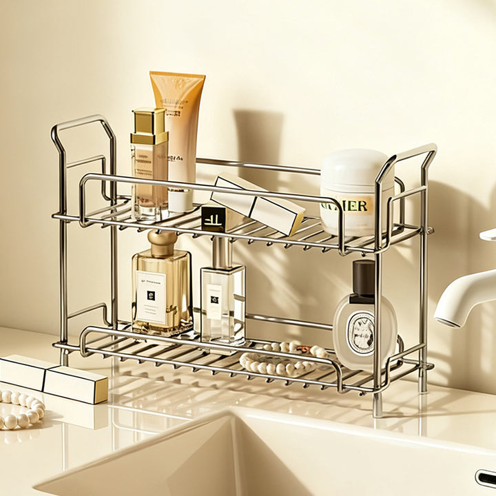 Badezimmer-Regal aus Edelstahl, ein- oder zweilagig