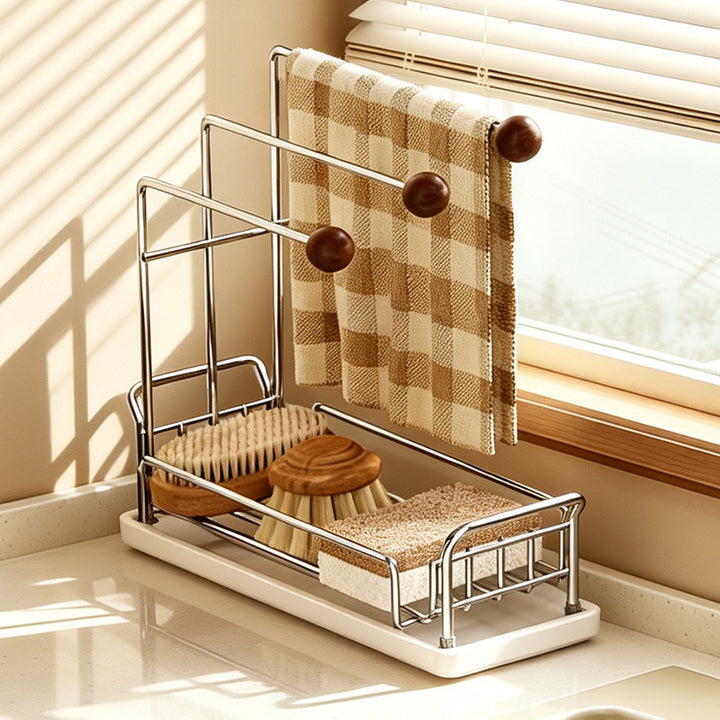 Küchen-Abtropfständer für Tücher und Schwämme