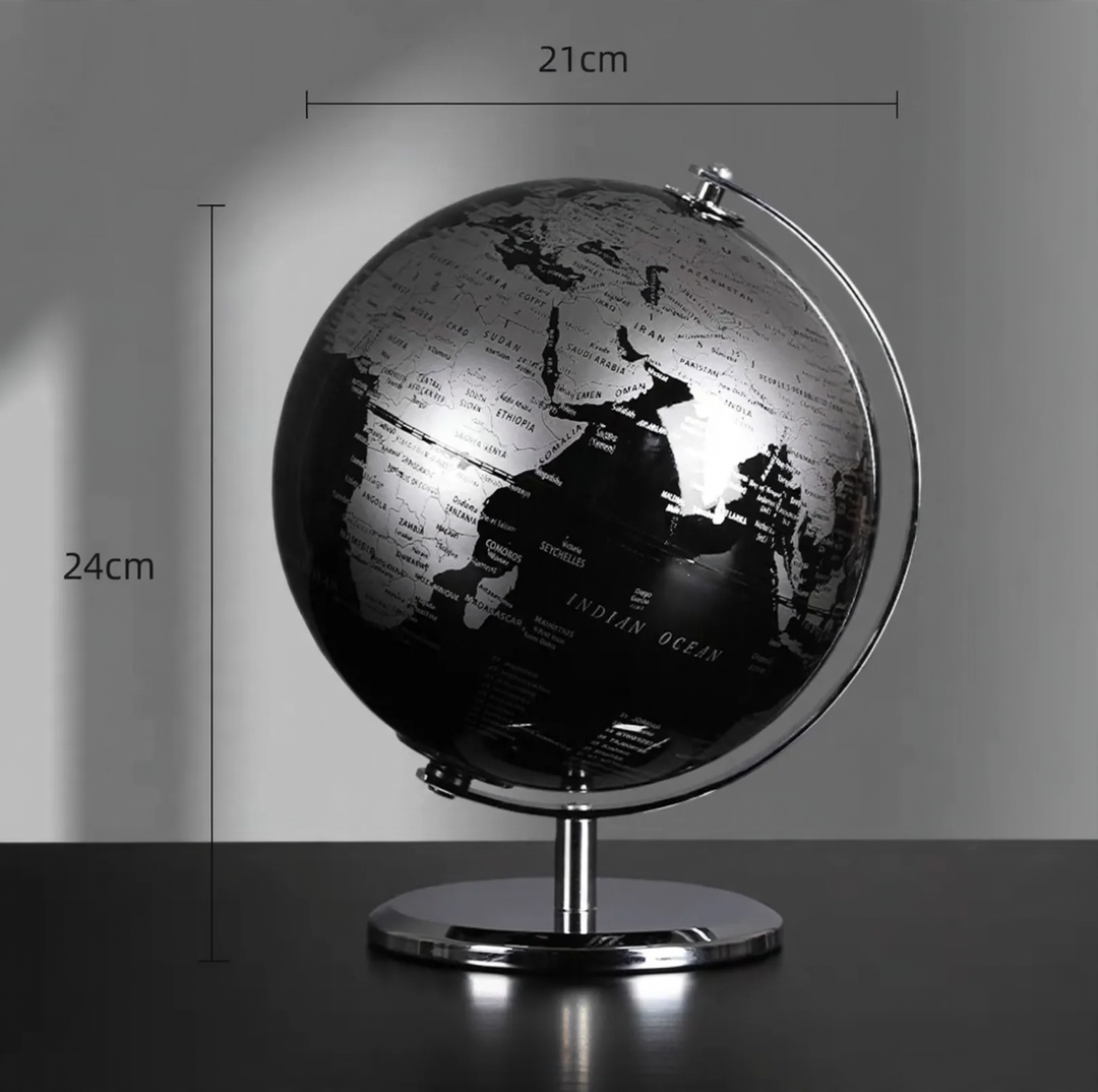 Globus-Dekofigur, transparent, modernes Design