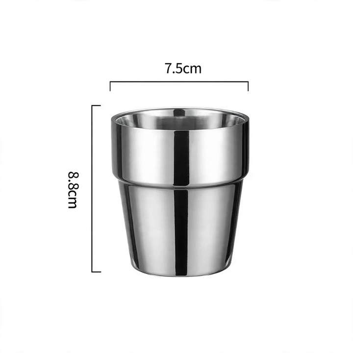 Doppelwandiger Edelstahlbecher, 175–260 ml