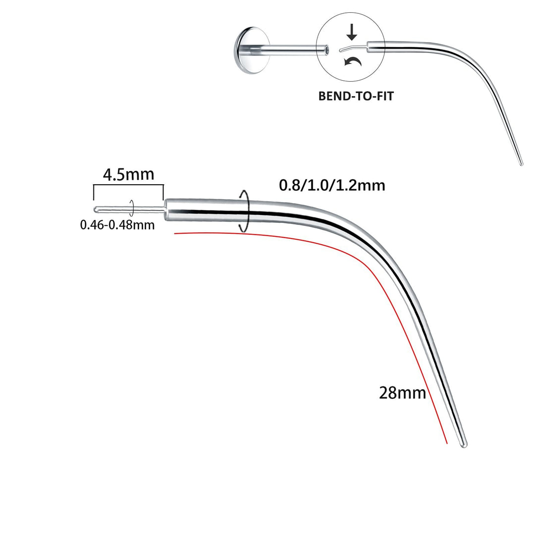 Titan-Piercingstab, flache Basis, Innengewinde