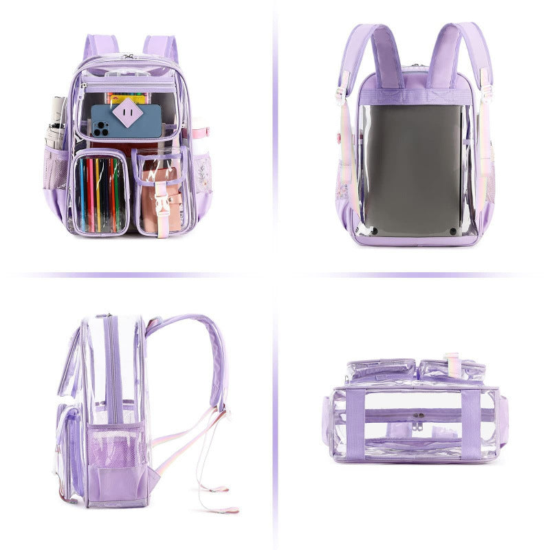 Transparenter PVC-Rucksack, 43×17×35 cm
