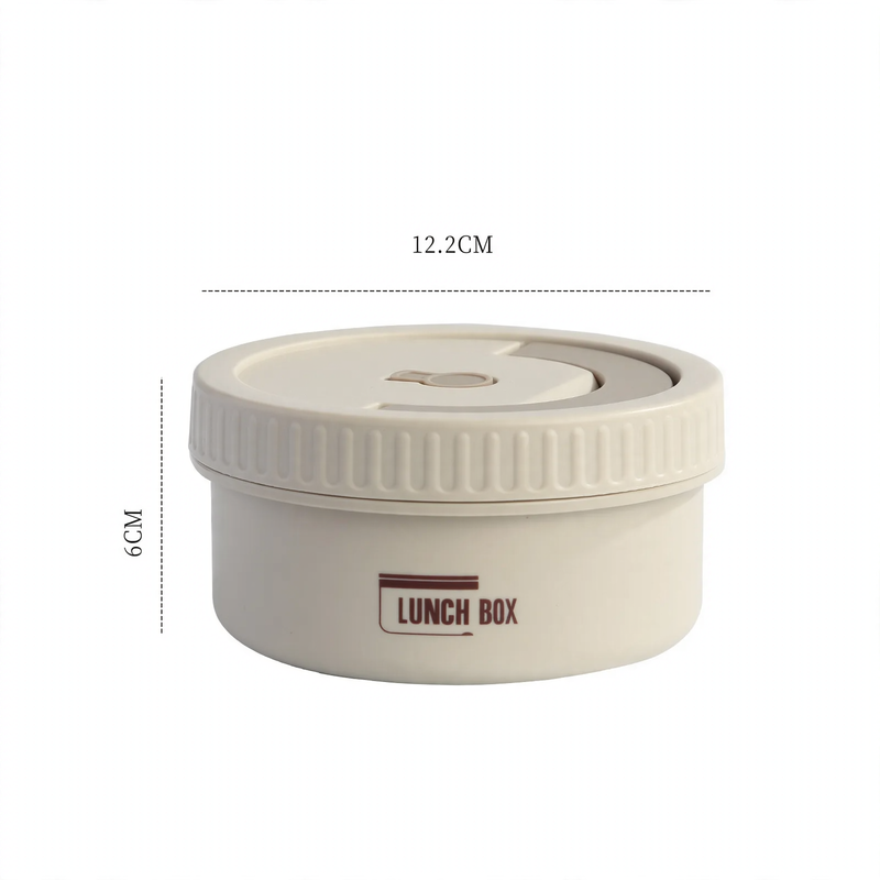 Edelstahl-Lunchbox, rund, 470–600 ml, mit Deckel