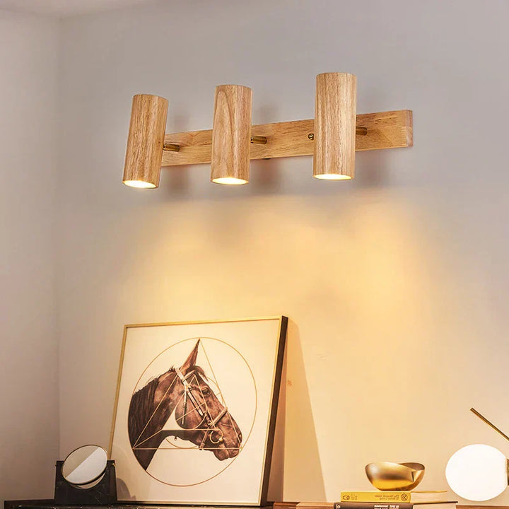 Moderne Wandlampe aus Walnussholz - Skandinavische LED-Wandlampe für Wohnzimmer & Esszimmer | Karnz