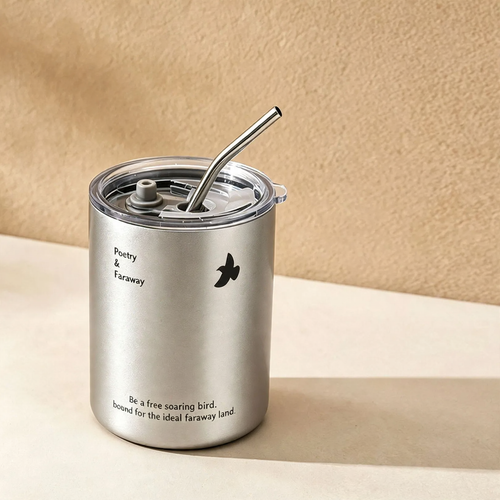 Isolierbecher 350–600 ml mit Doppelwand und Trinkdeckel