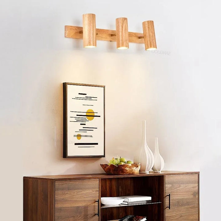 Moderne Wandlampe aus Walnussholz - Skandinavische LED-Wandlampe für Wohnzimmer & Esszimmer | Karnz