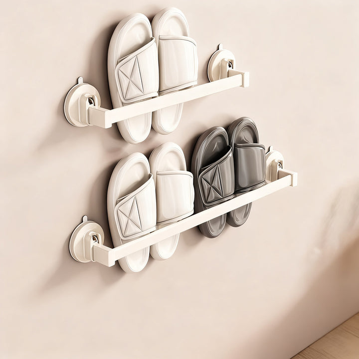 Wandmontiertes Pantoffelregal aus Weltraum-Aluminium
