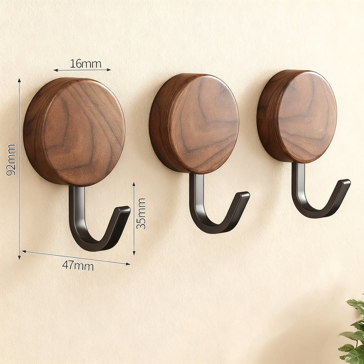 Holzgarderobe mit Klebefläche, Nussbaum-Optik