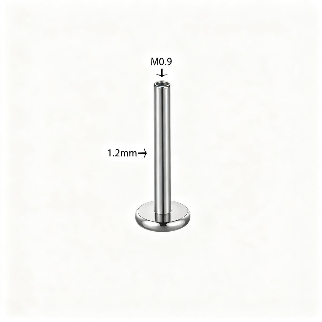 Titan-Piercingstab, flache Basis, Innengewinde