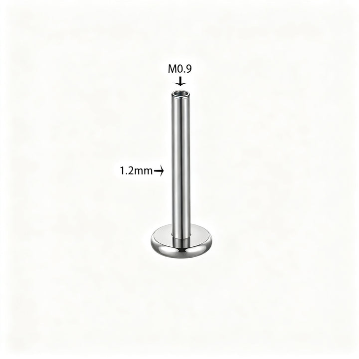 Titan-Piercingstab, flache Basis, Innengewinde