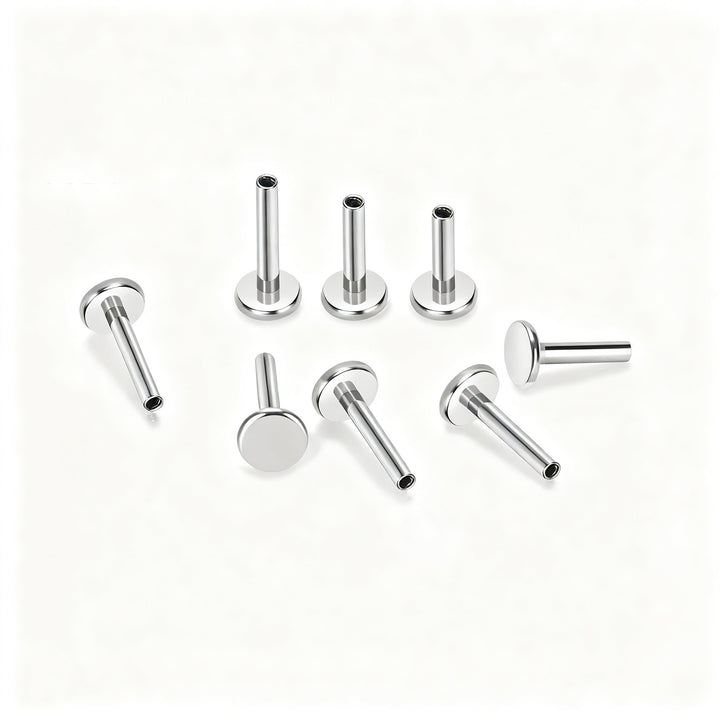 Titan-Piercingstab, flache Basis, Innengewinde