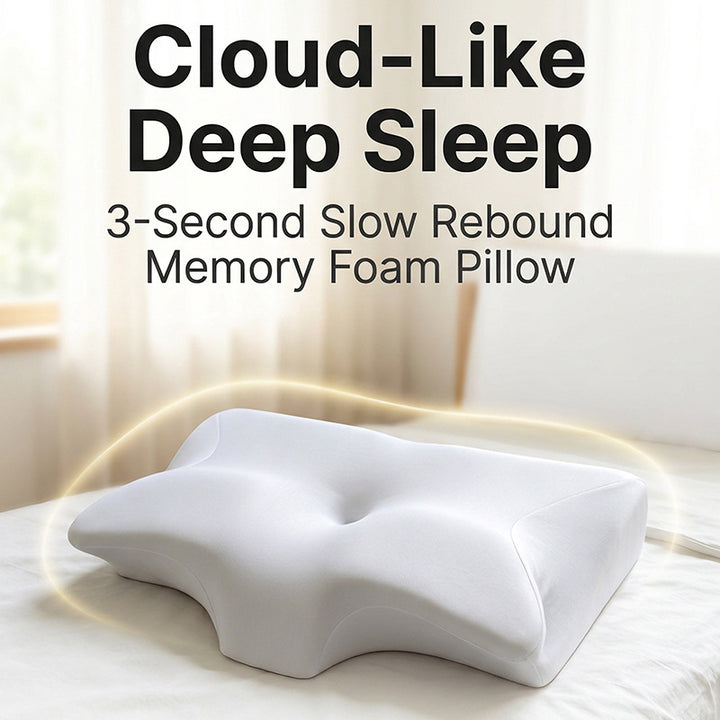 Nackenkissen, Schmetterlingsform, Memory-Foam, Bambusgewebe