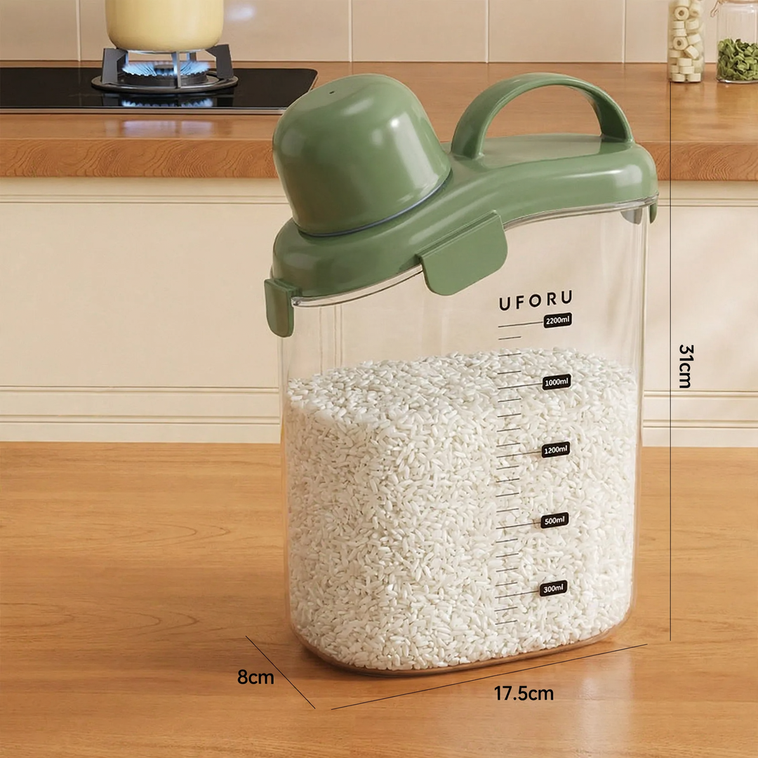 Tragbare Vorratsdose mit Deckel, 2–3 Liter, Kunststoff