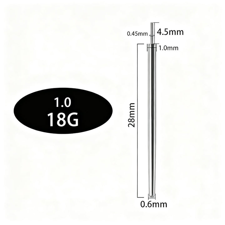 Titan-Piercingstab, flache Basis, Innengewinde