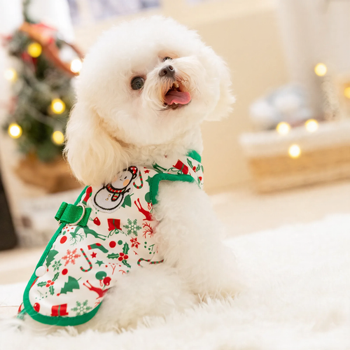 Weihnachts-Weste für kleine Hunde mit Fleecefutter