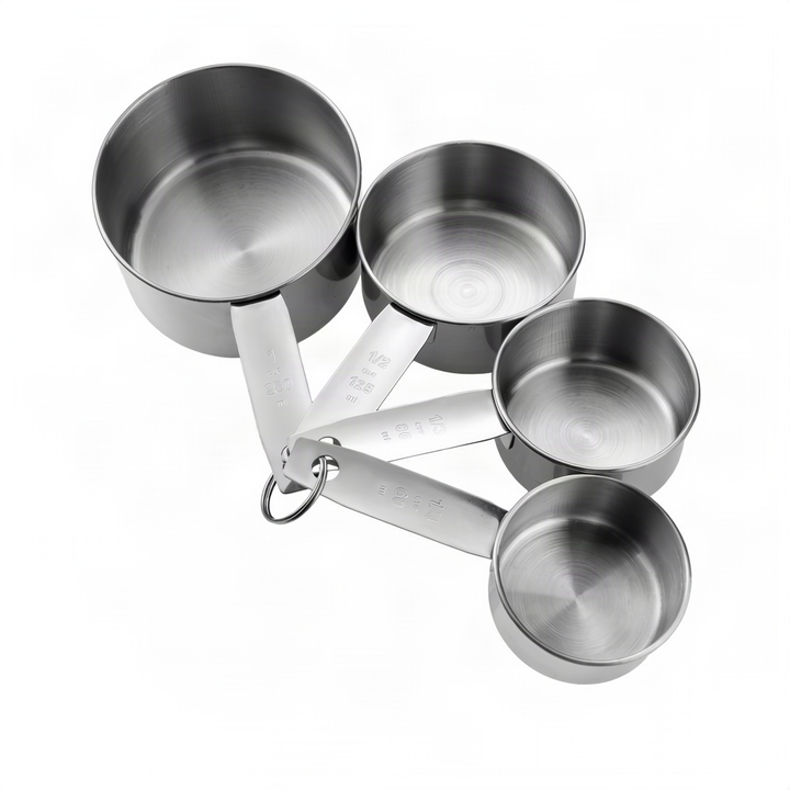 Edelstahl-Messlöffel und Messbecher-Set, 6-teilig