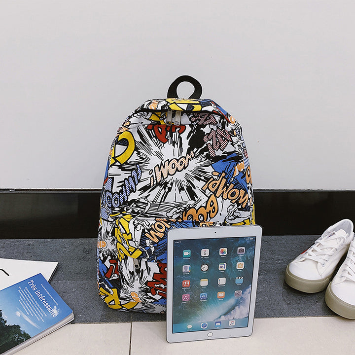 Leinwand-Rucksack mit Schriftzug-Design, unter 20 L