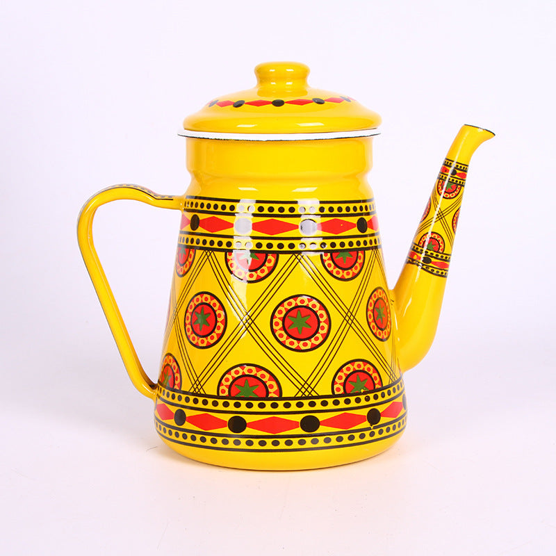 Emaillierte Kaffeekanne mit Schwanenhals, 1,2–1,5 L