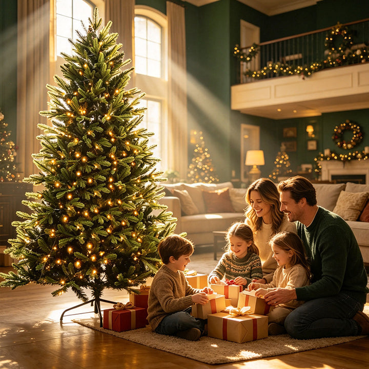 Künstlicher Weihnachtsbaum mit LED-Beleuchtung, 150–300 cm