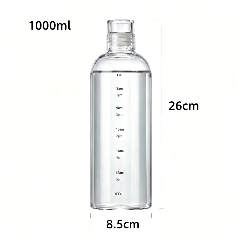 Hochborosilikat-Glasflasche zum Abfüllen, transparent