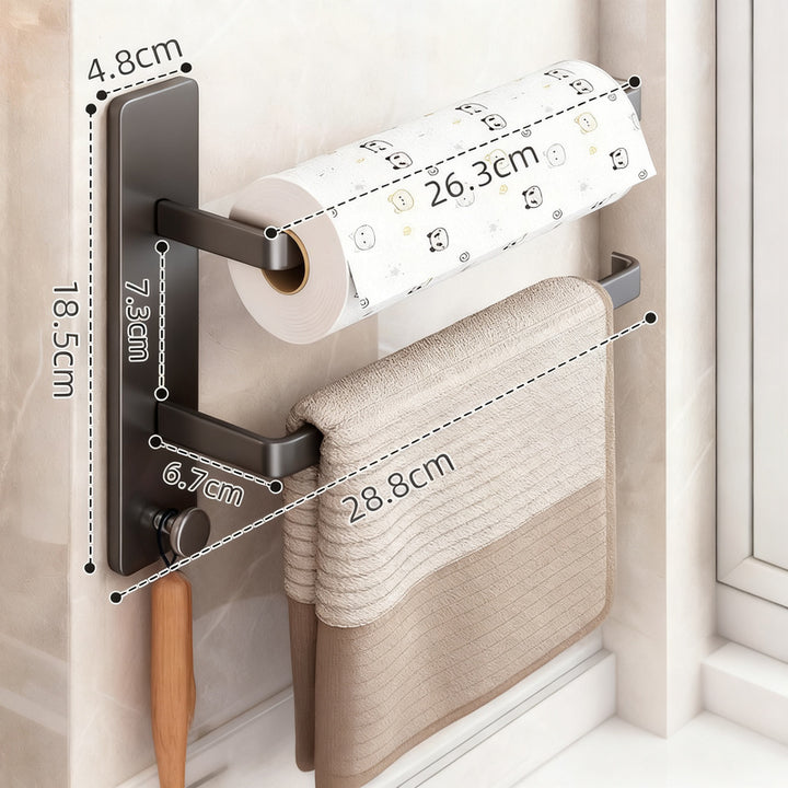 Küchen-Wandhalter für Rollen und Tücher, Metall