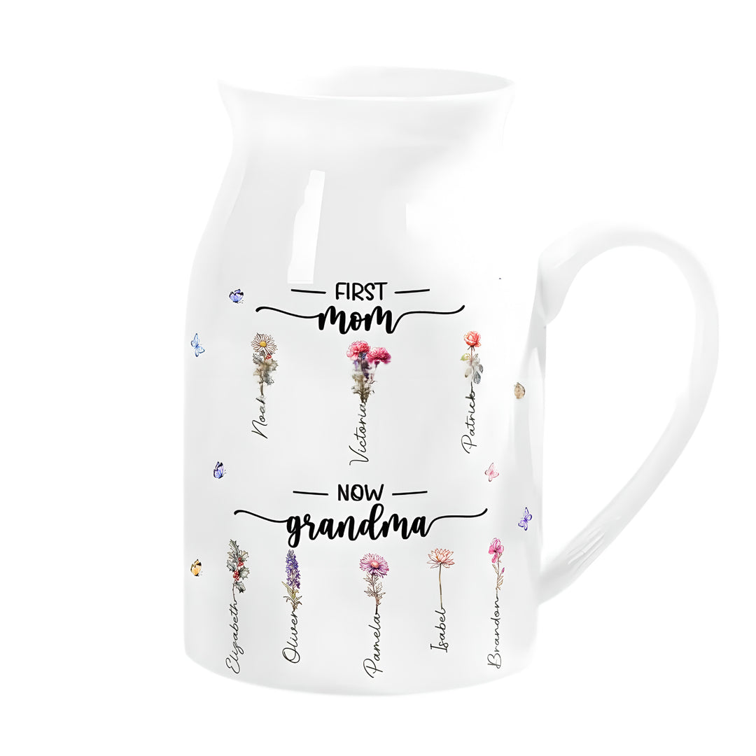 Keramik-Tasse mit Blumenmuster, 300–450 ml