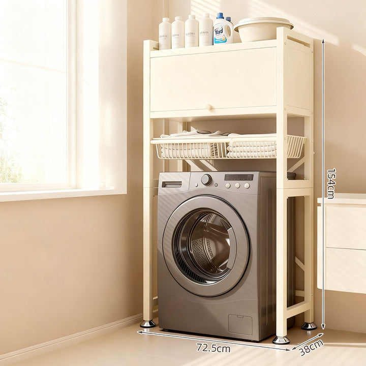 Stahlregal für Waschmaschine, 2–3 Ebenen mit Türen