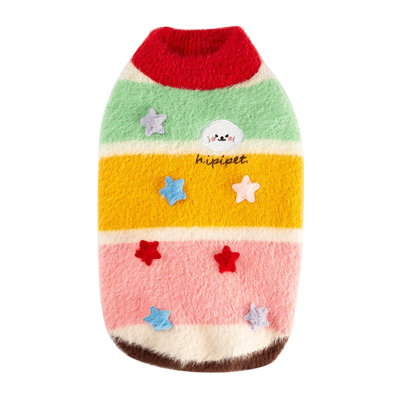 Hundepullover Fleece, Cartoon-Sterne, Herbst-Winter