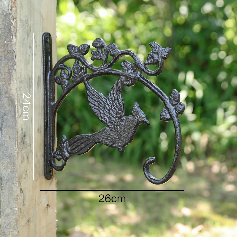Gusseiserner Wandhaken mit Vogelmotiv