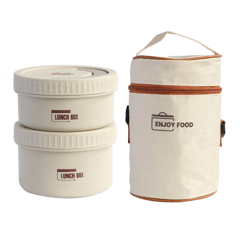 Edelstahl-Lunchbox, rund, 470–600 ml, mit Deckel