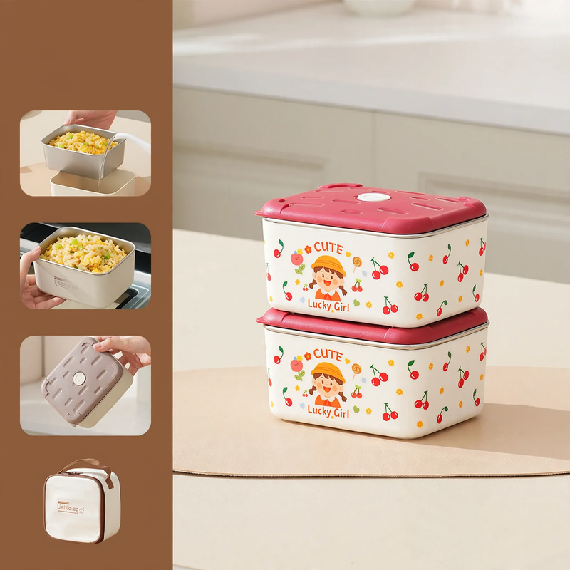 Edelstahl-Lunchbox, mehrschichtig, 501–800 ml
