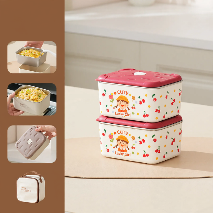 Edelstahl-Lunchbox, mehrschichtig, 501–800 ml