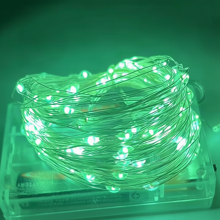 LED-Lichterkette, 10 m, 100 Lichter, USB/Batterie