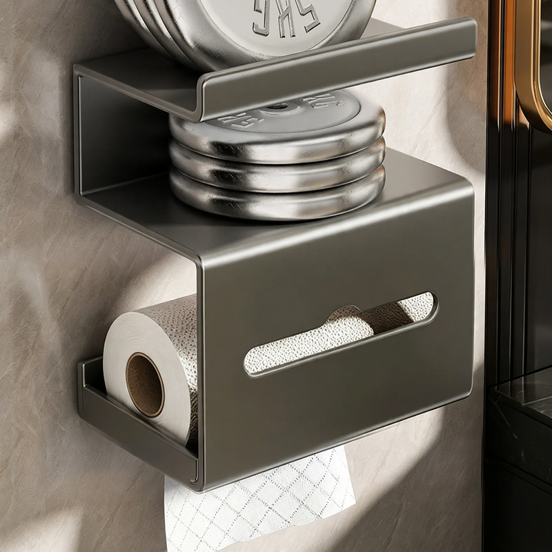 Wandmontierte Papiertuchbox, verbreitert, silberfarben